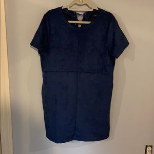 Blue suede dress
